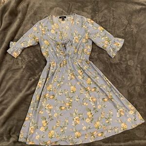 Baby blue floral maternity dress